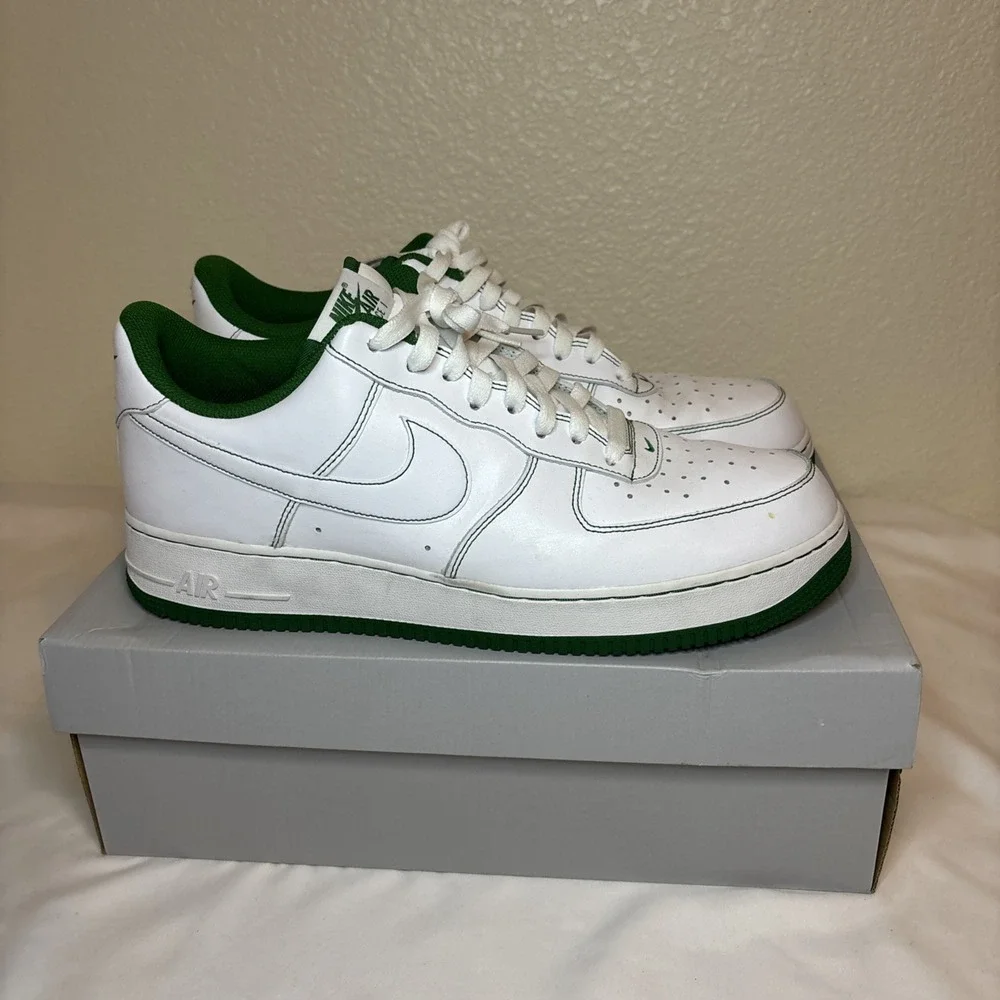 Nike Air Force 1 '07 Contrast Stitch - White Pine Green Size 13